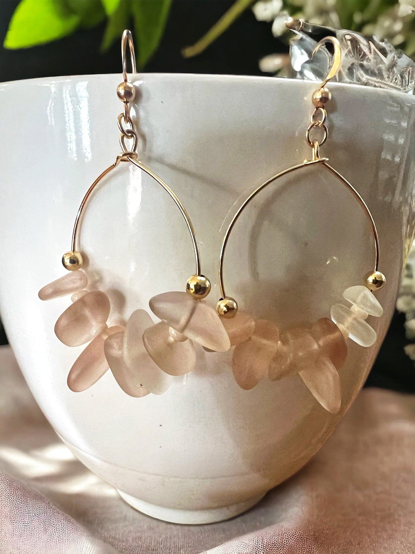 Manini Wanderer Hoops - Sea Glass