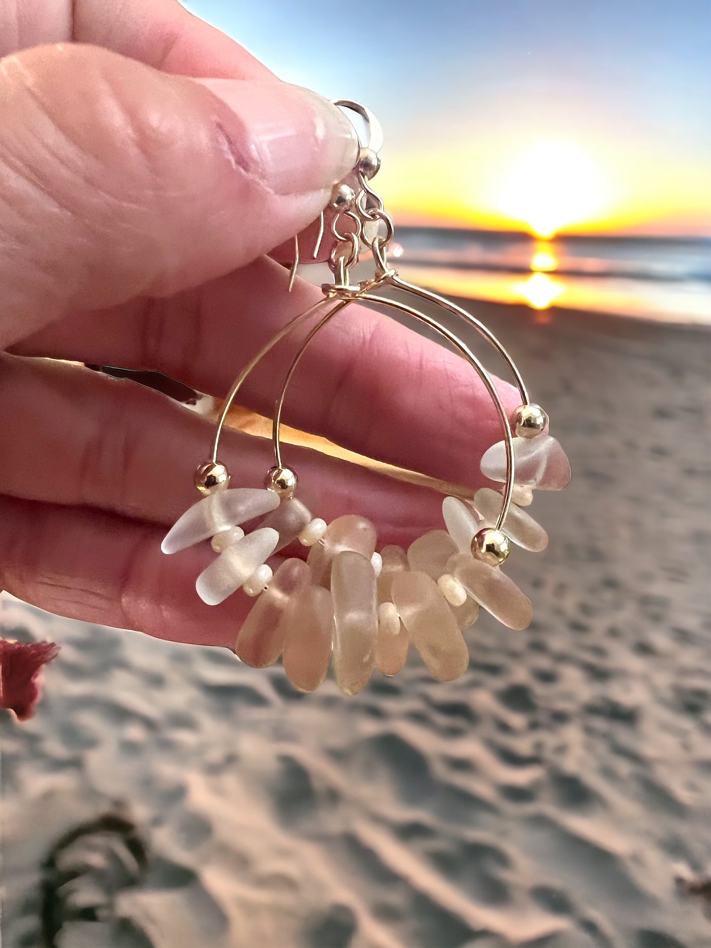Manini Wanderer Hoops - Sea Glass