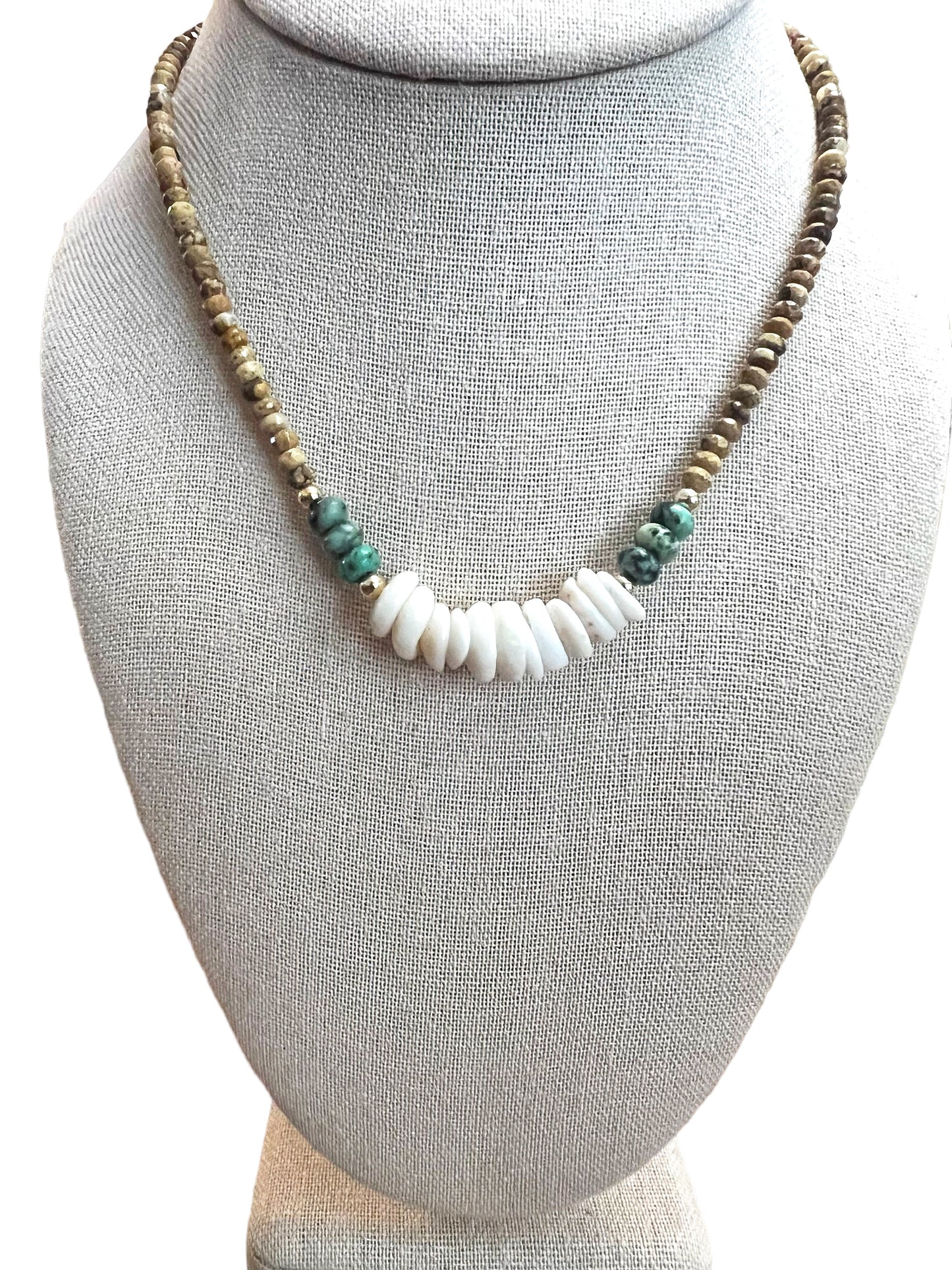 Picture Jasper Puka Shell Necklace