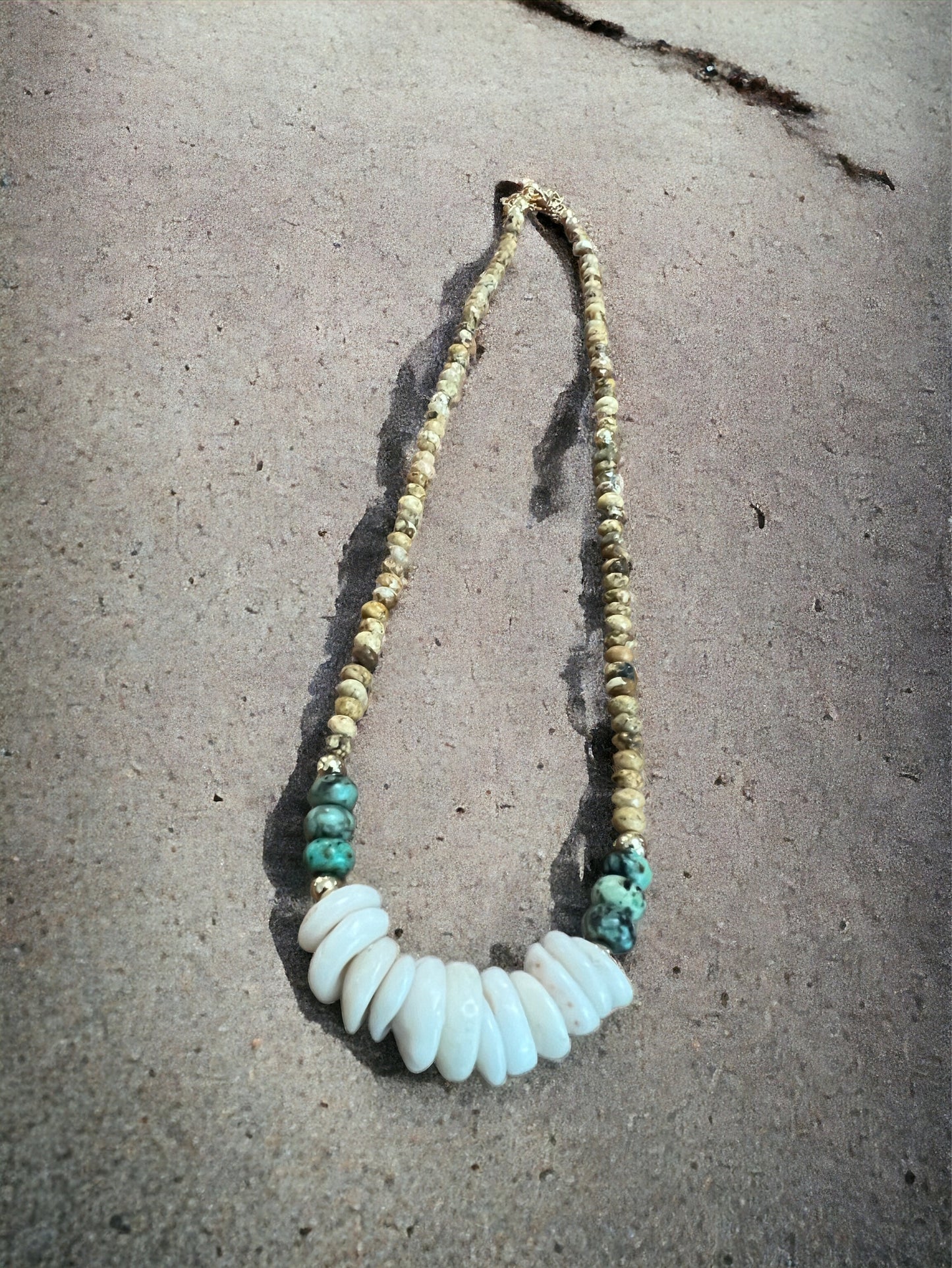 Picture Jasper Puka Shell Necklace