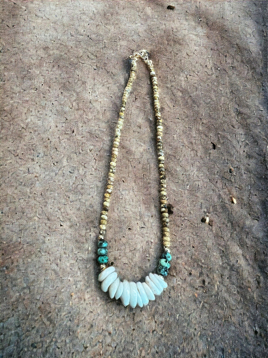 Picture Jasper Puka Shell Necklace