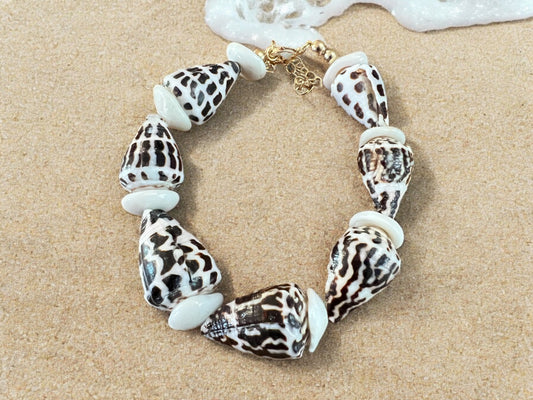 Chaldean & Hebrew Cone Shell Bracelet