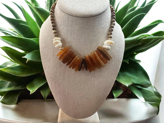 Golden Horn & Puka Shell Collar