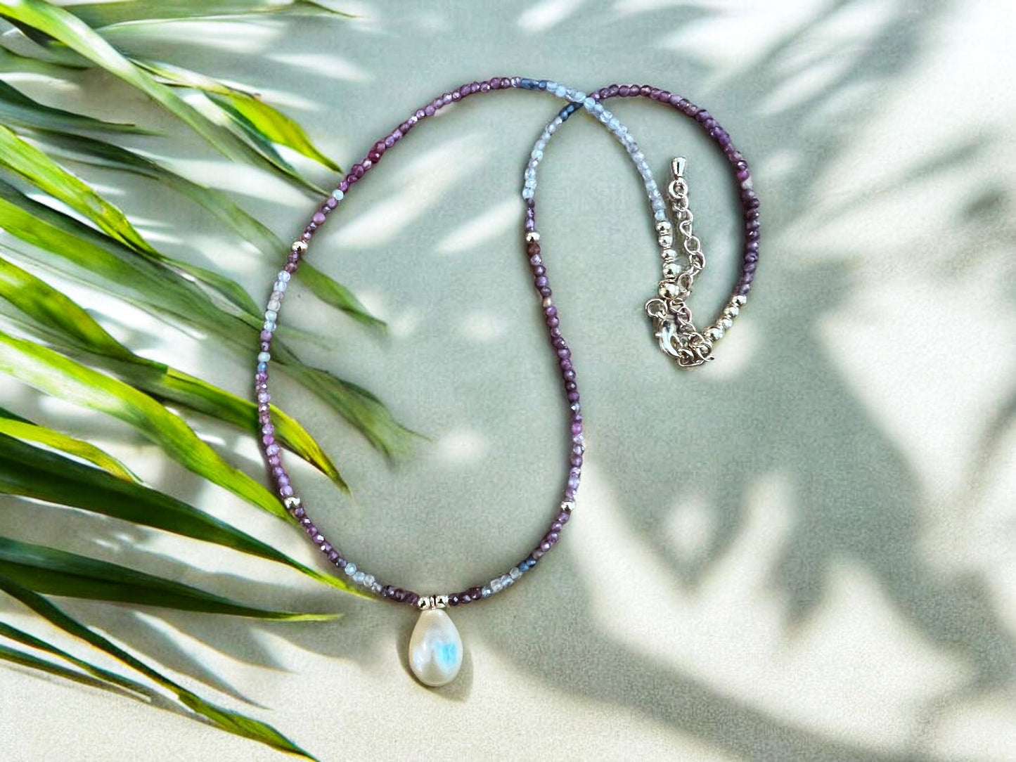Spinel Bead Pendant Necklace