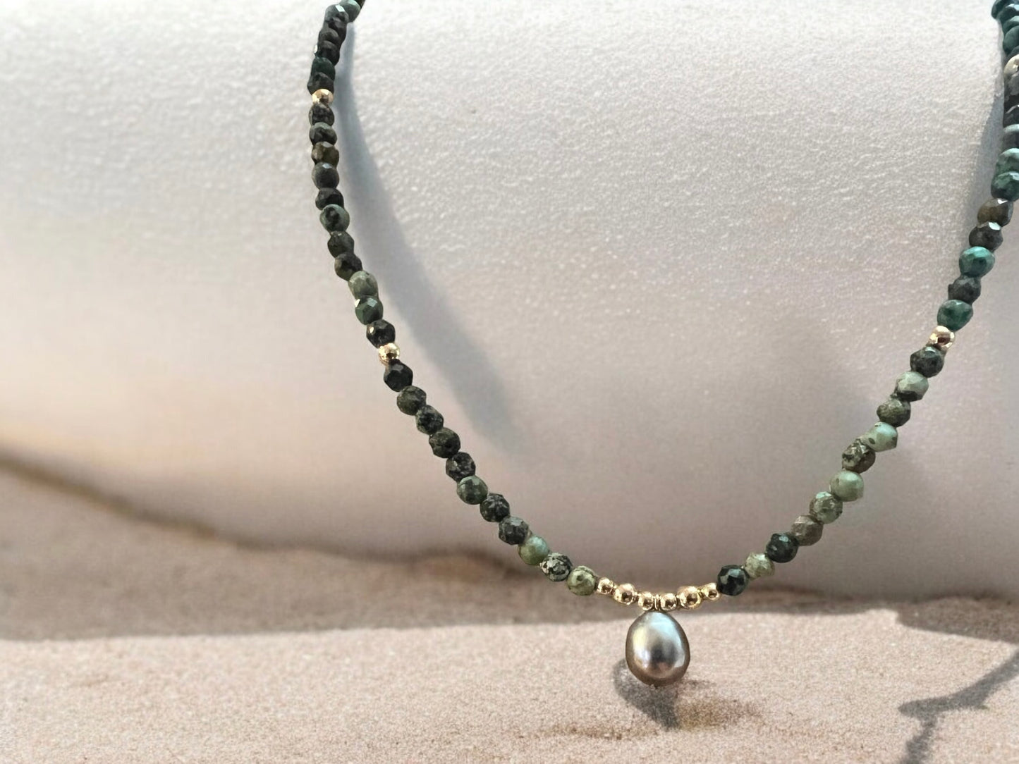 Turquoise Tahitian Mala Necklace