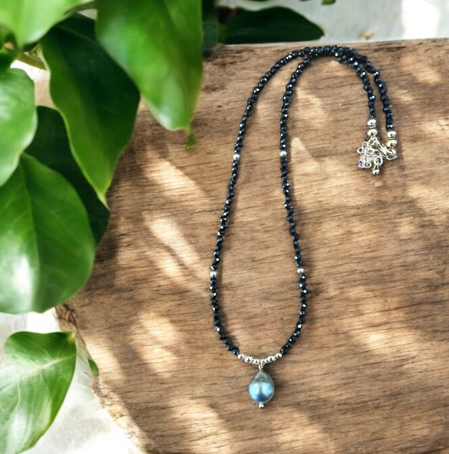 Black Spinel Tahitian Mala Necklace