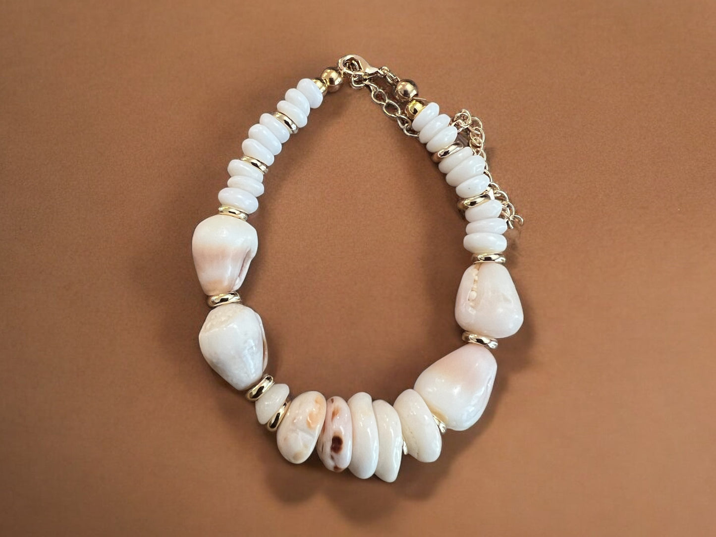 Dwarf Cone & Puka Shell Gold Bracelet