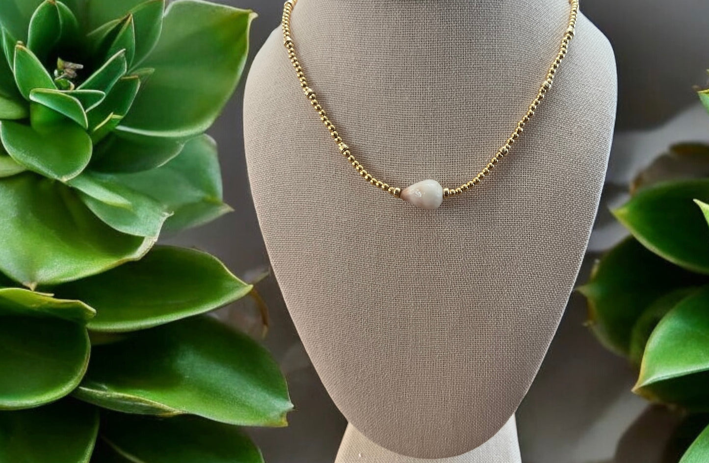 Pastel Cone Shell Gold Necklace