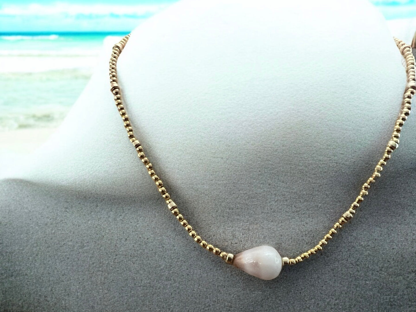Pastel Cone Shell Gold Necklace