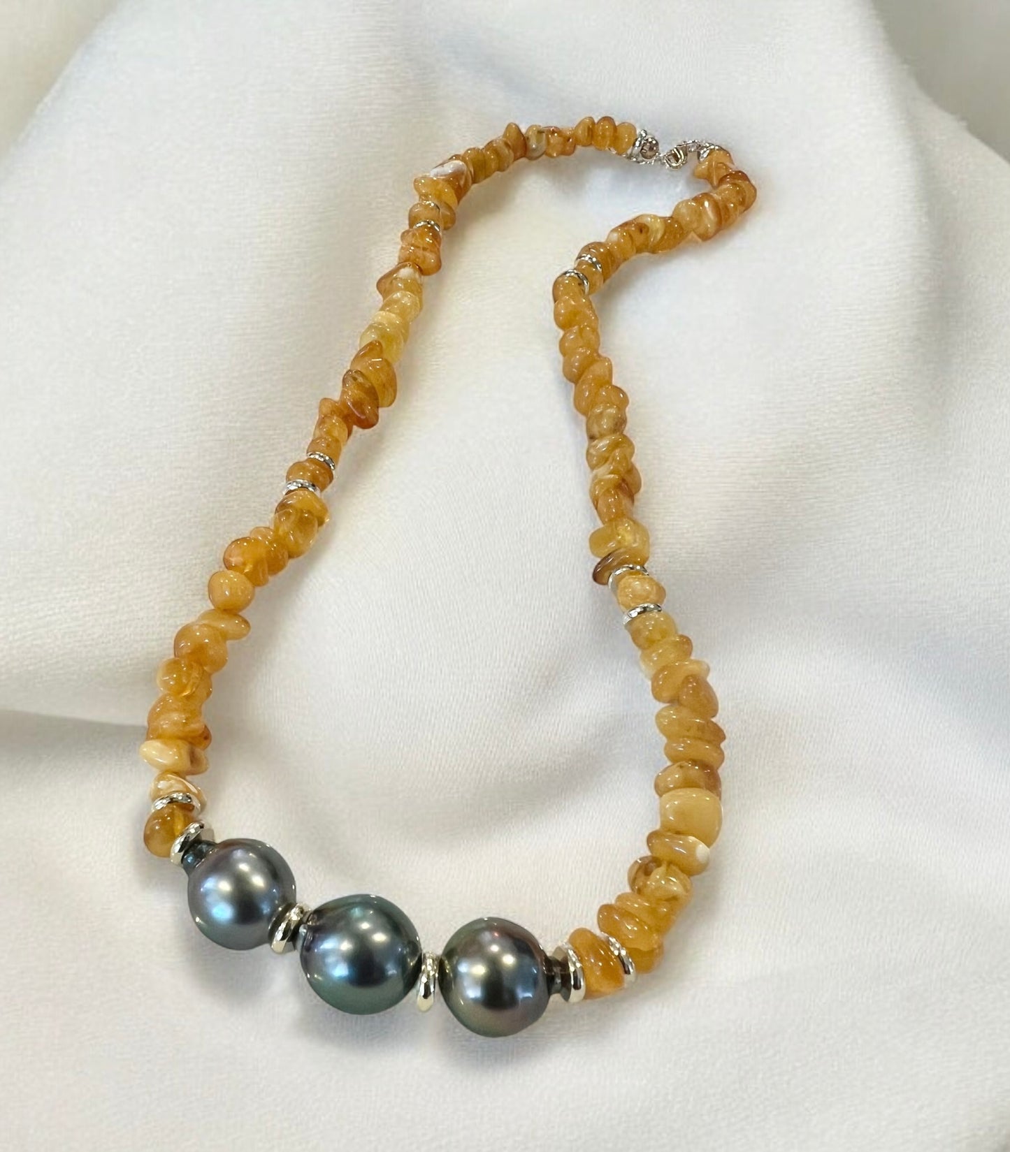 Tahitian Pearl Amber Necklace