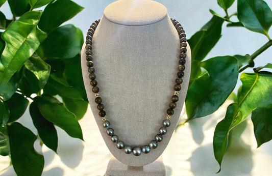 Fa La La Lei Necklace - Silver Tahitian Pearls