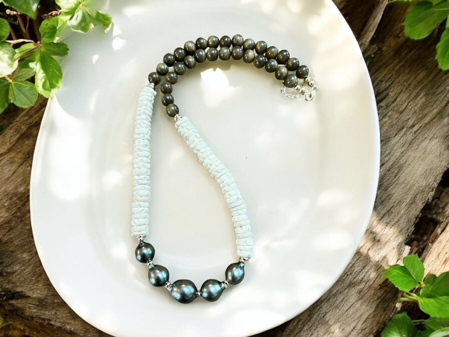 Fa La La Lei Necklace -  Dark Tahitian Pearls