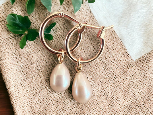 Snow Drop Tiny Hoops