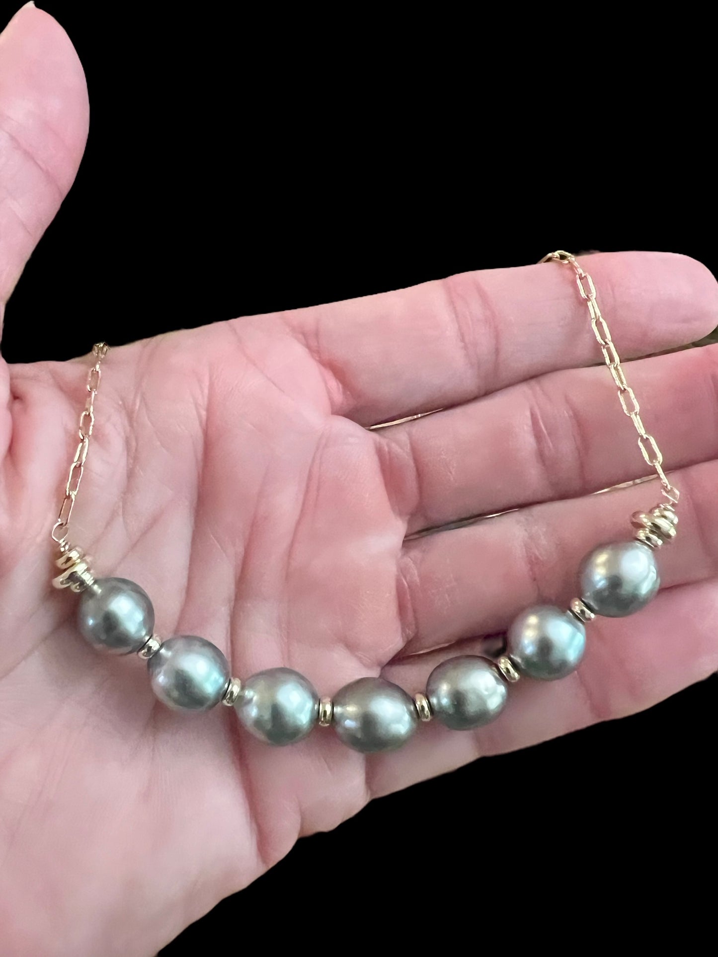 Tahitian Pearl Paperclip Necklace