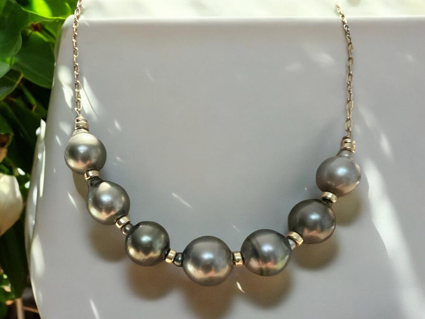 Bombucha Tahitian Pearl Paperclip Necklace