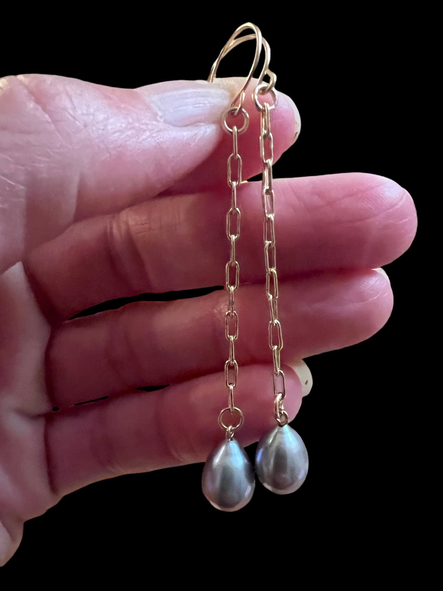 Freshwater Pearl Paperclip Danglers