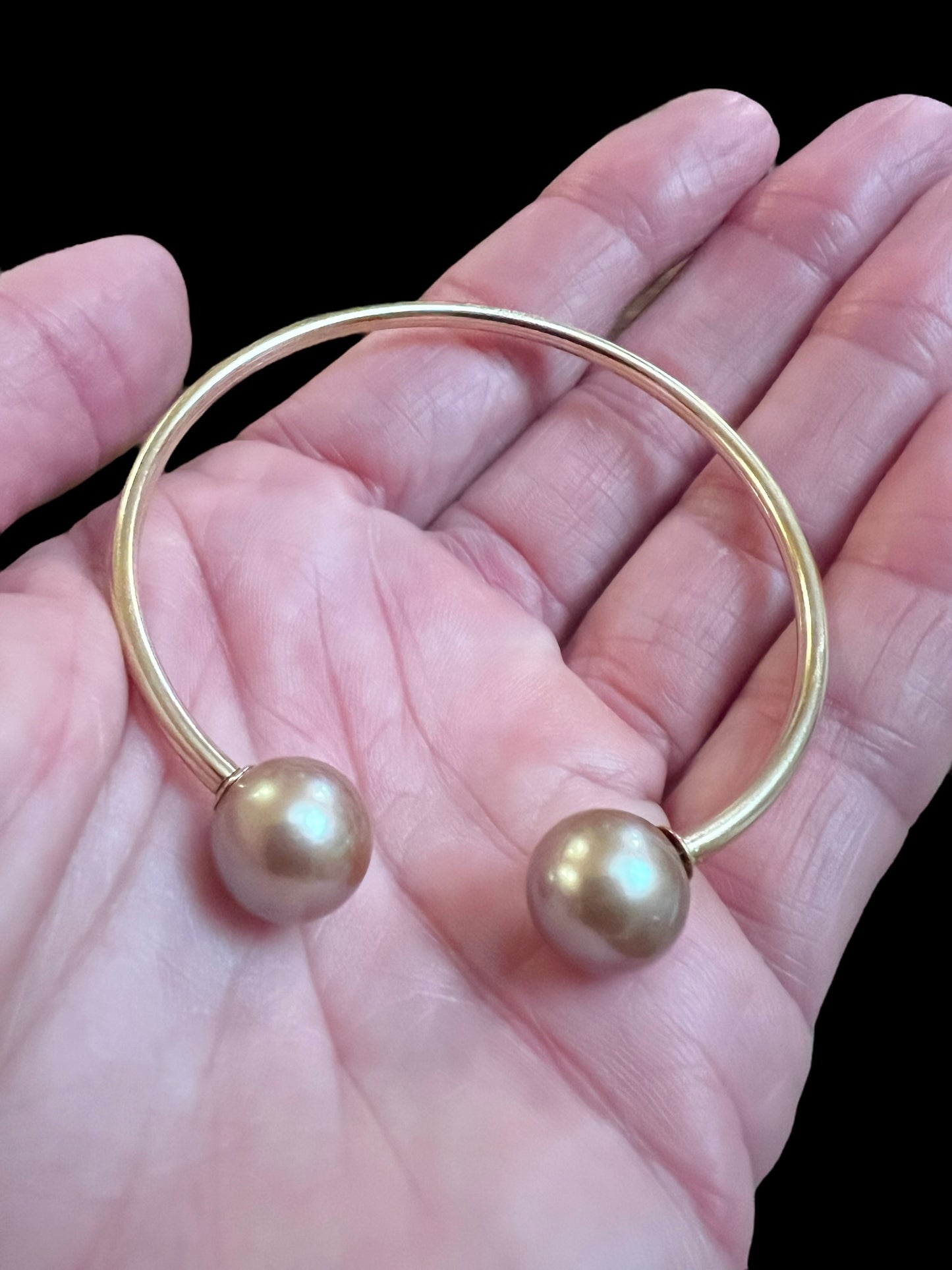 Champagne Pearl Cuff Bracelet