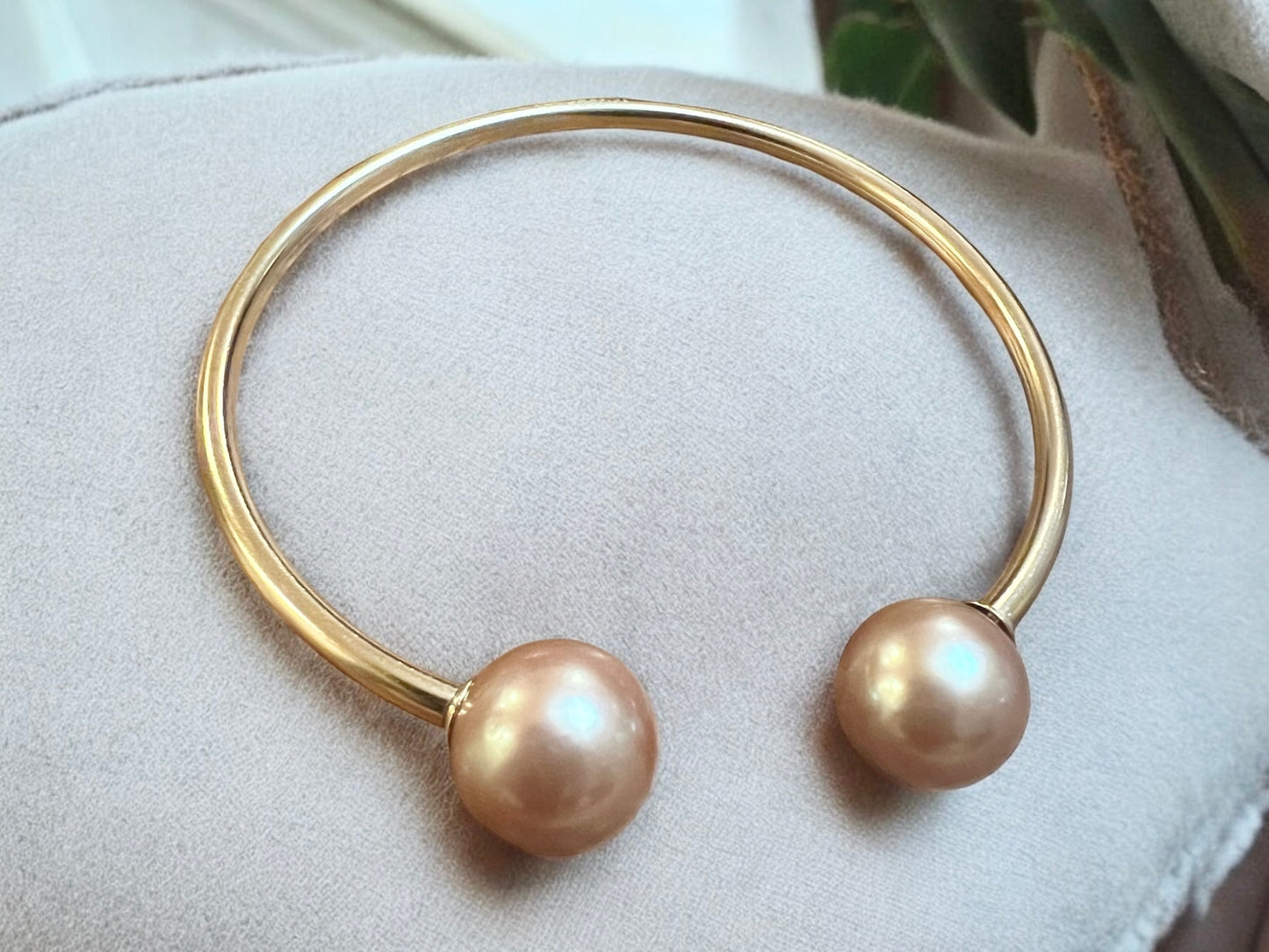 Champagne Pearl Cuff Bracelet