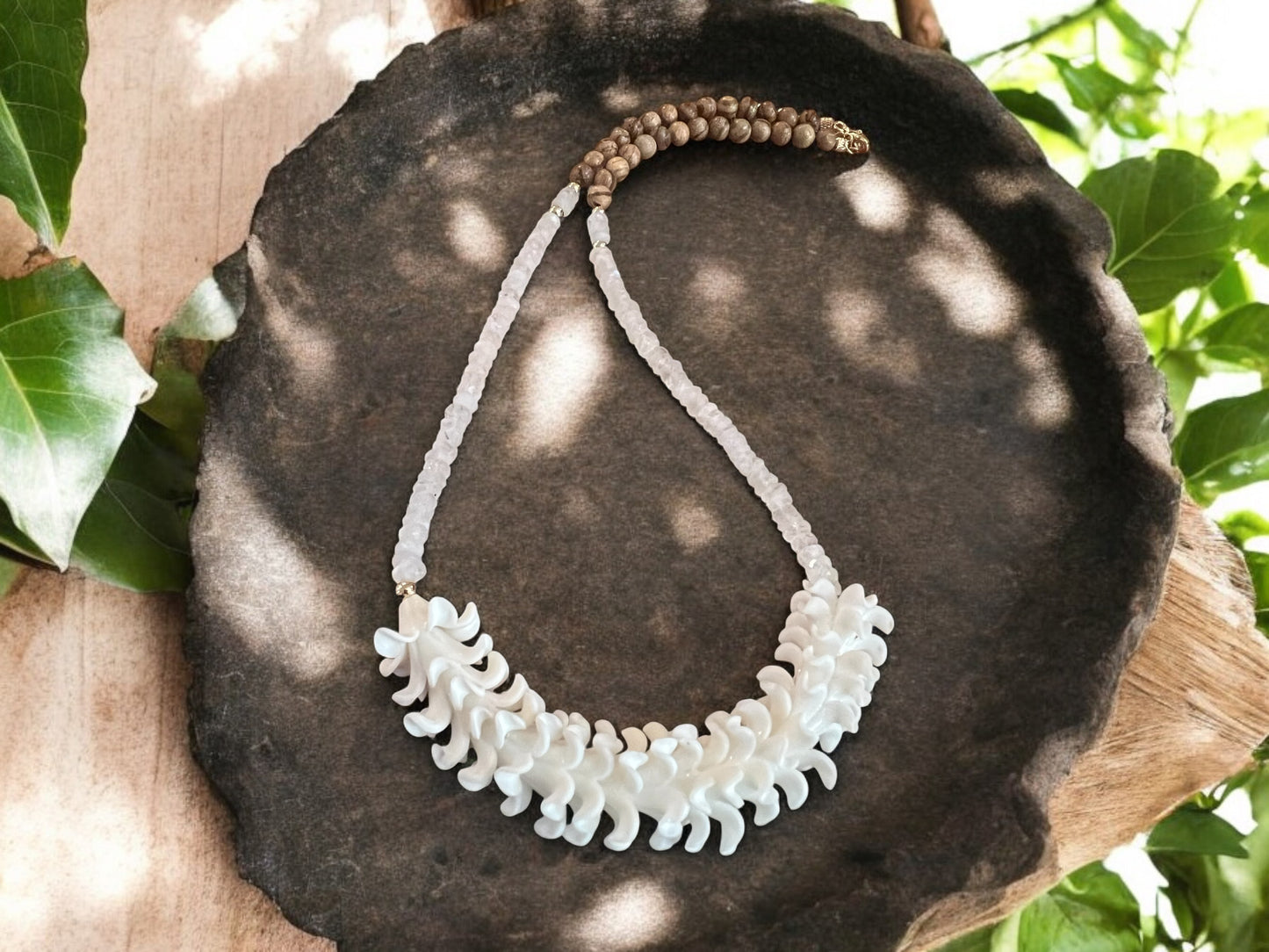 Open Pikake Moonstone Lei Necklace