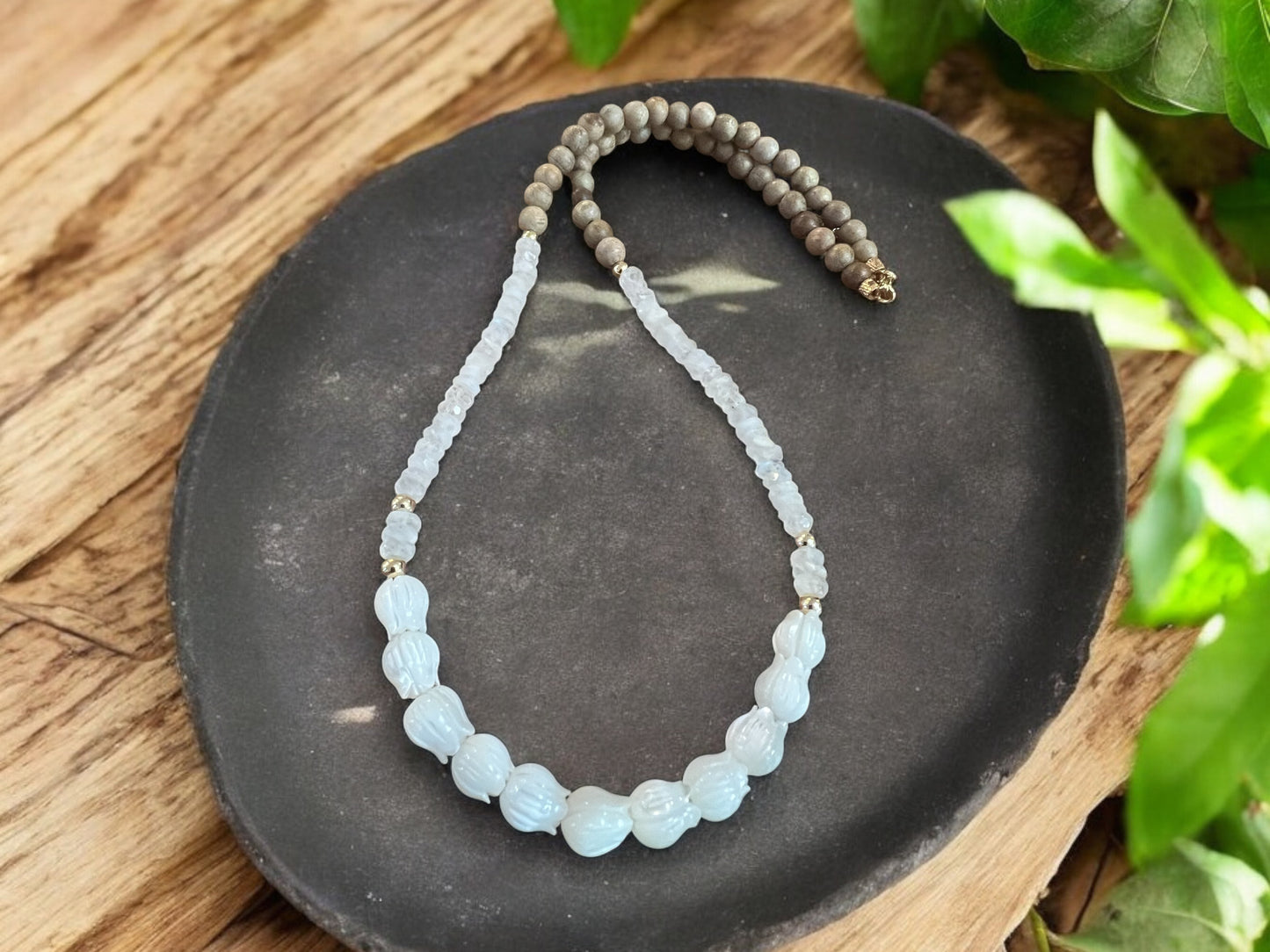 Pikake Moonstone Lei Necklace