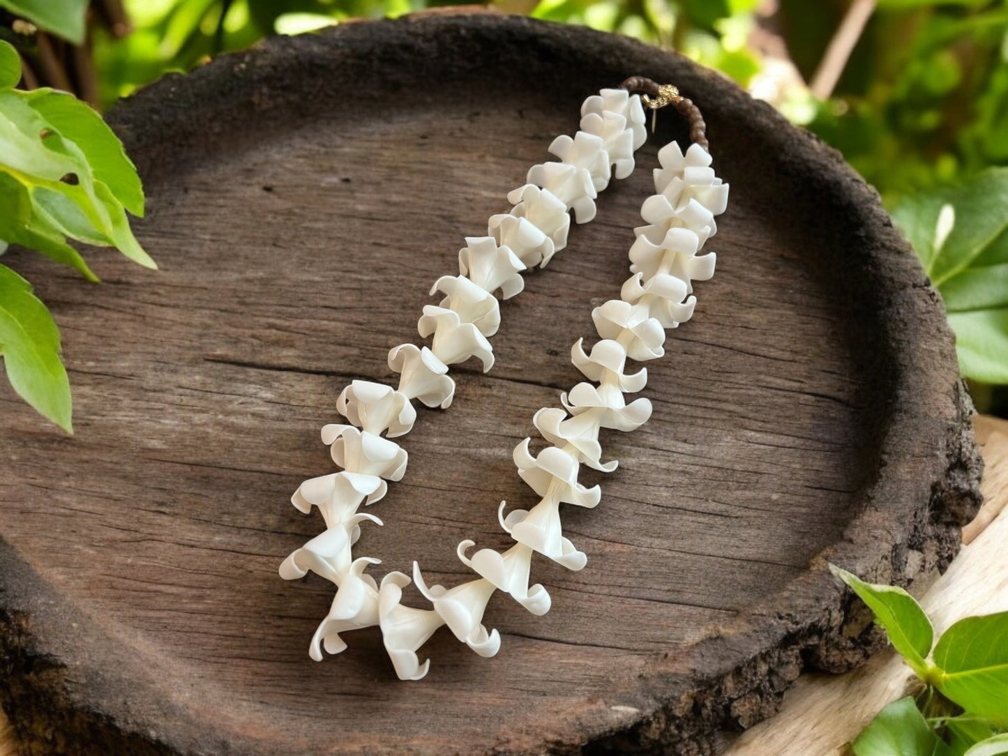 White Puakenikeni Lei Necklace
