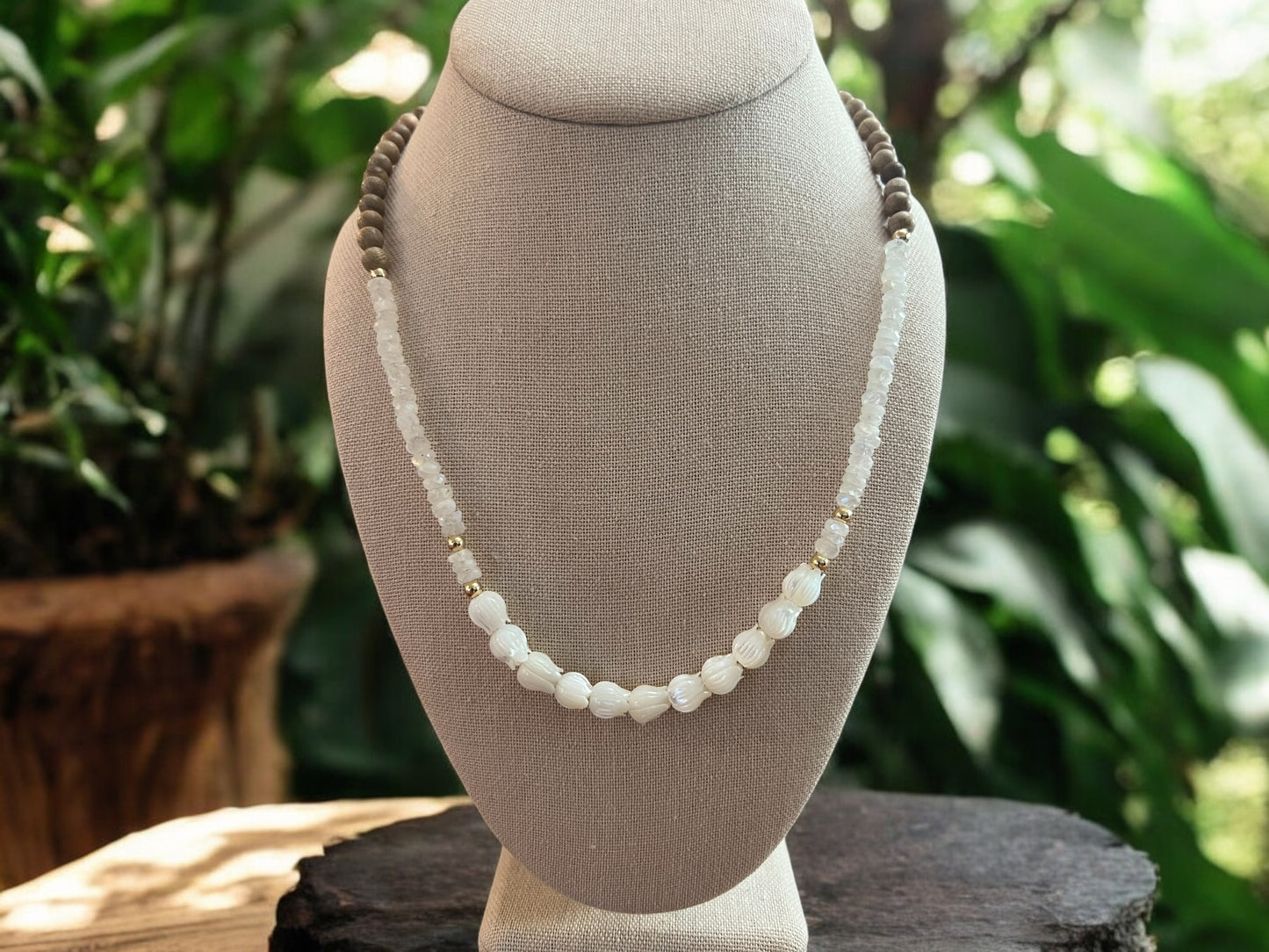 Pikake Moonstone Lei Necklace