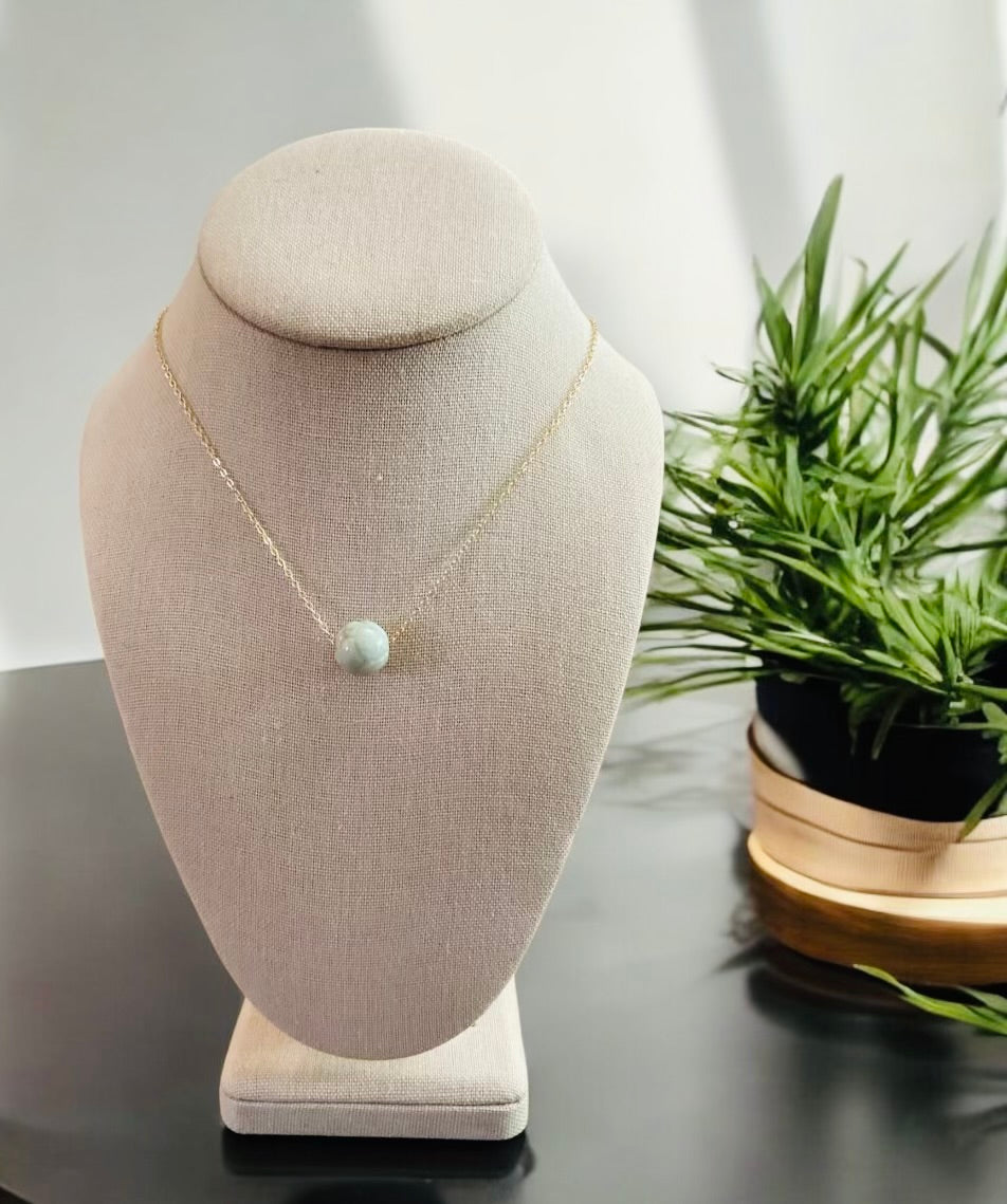 Carved Jade Floater Necklace