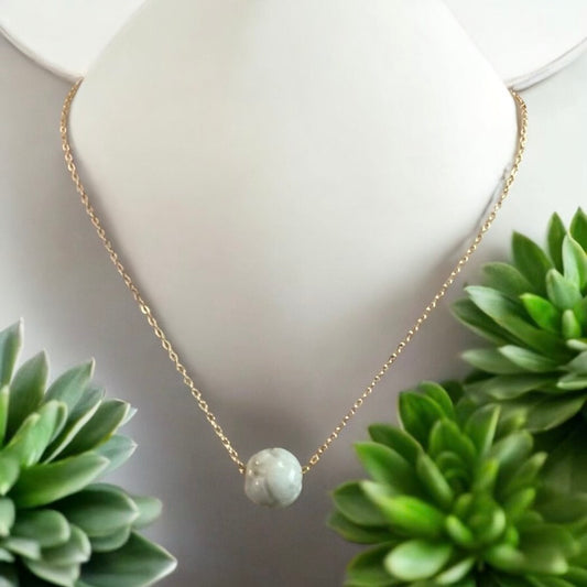 Carved Jade Floater Necklace