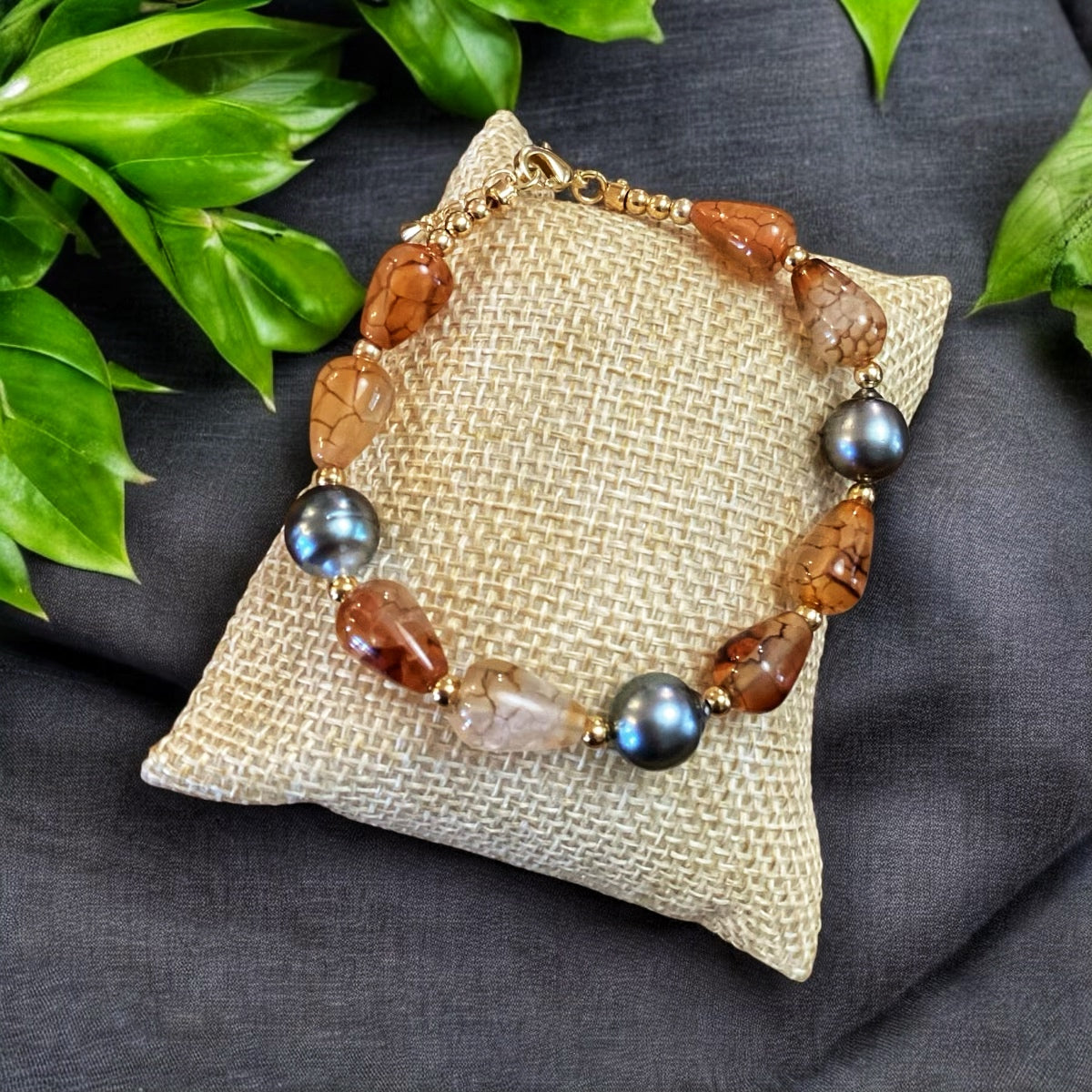 Tahitian Fire Agate Bracelet