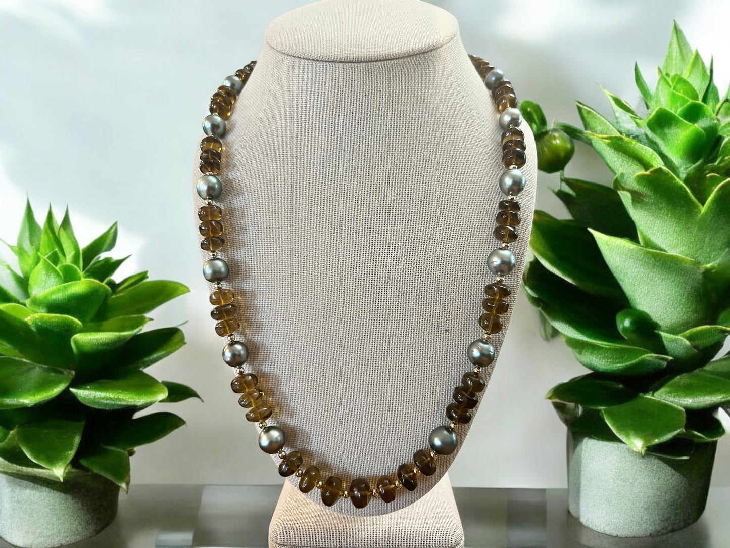 Tahitian Topaz Long Necklace