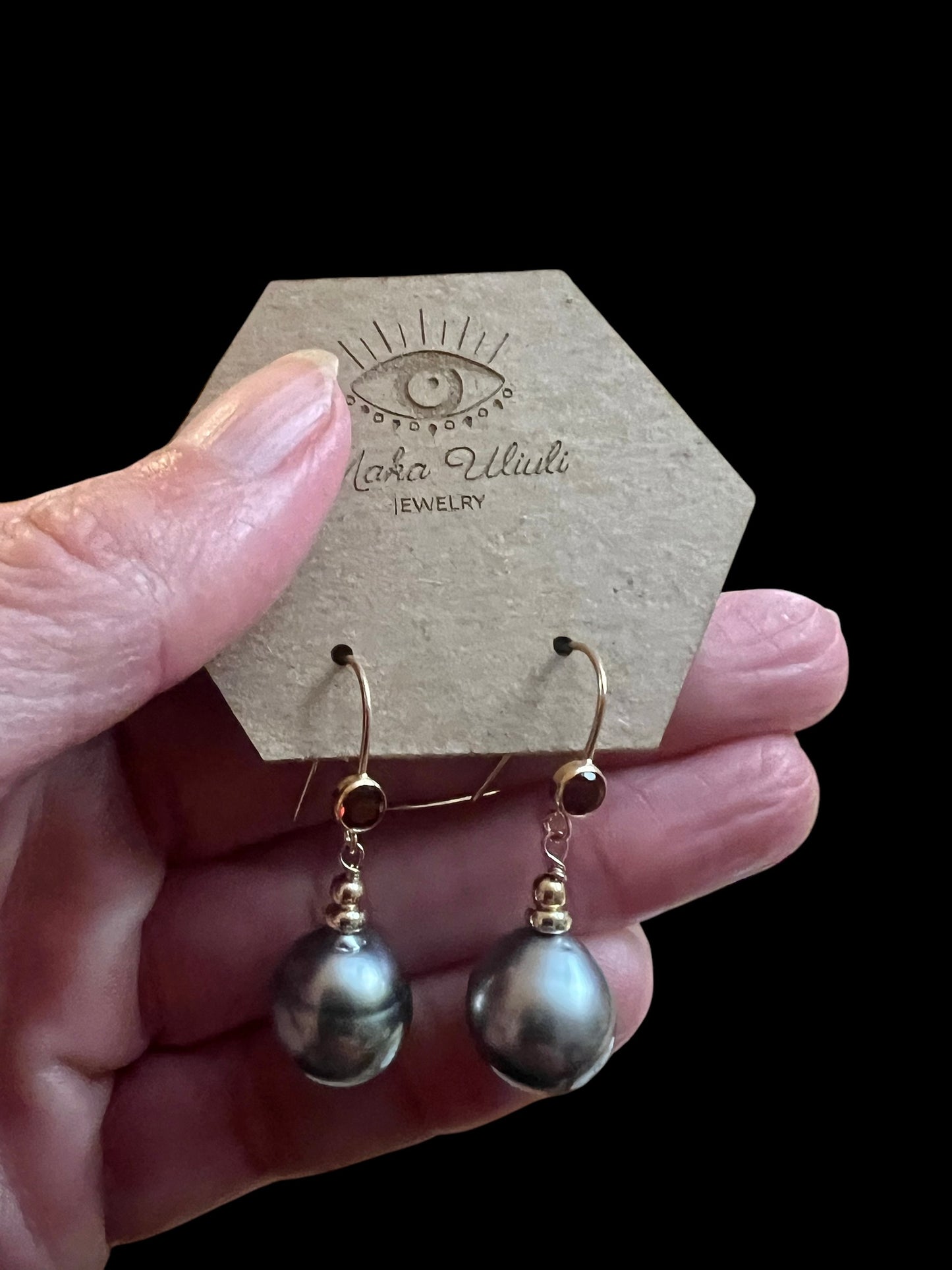 Tahitian & Garnet Earrings