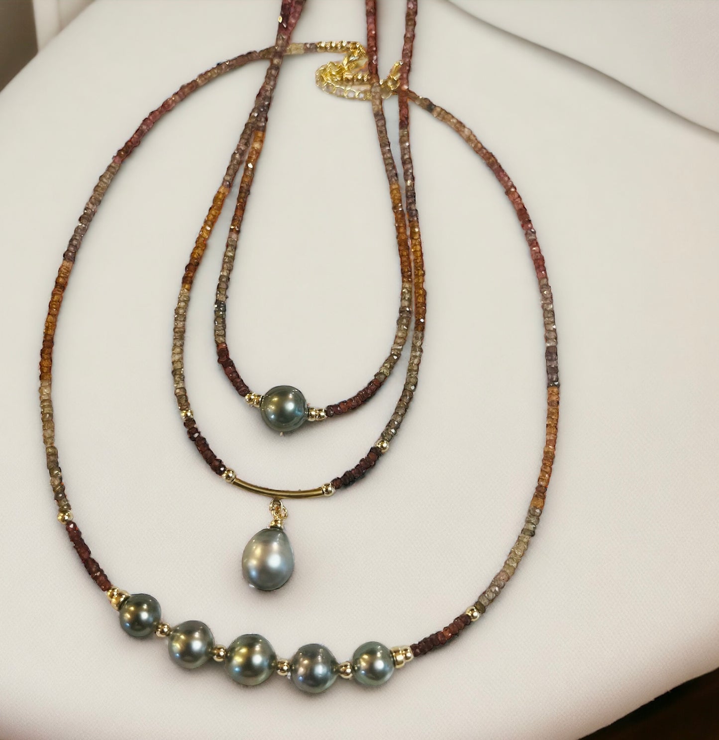 Tunduru Sapphire & Tahitian Goddess Necklace