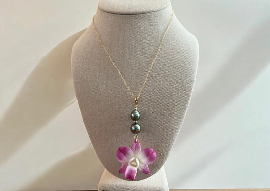 Orchid & Tahitian Necklace