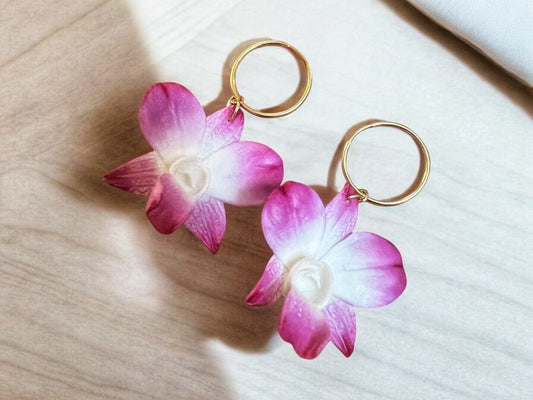 Manini Orchid Hoops