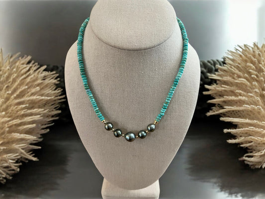 Turquoise & Tahitian Necklace