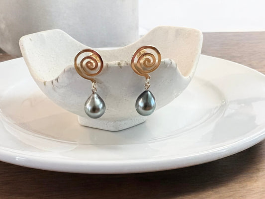 Tahitian Spiral Earrings