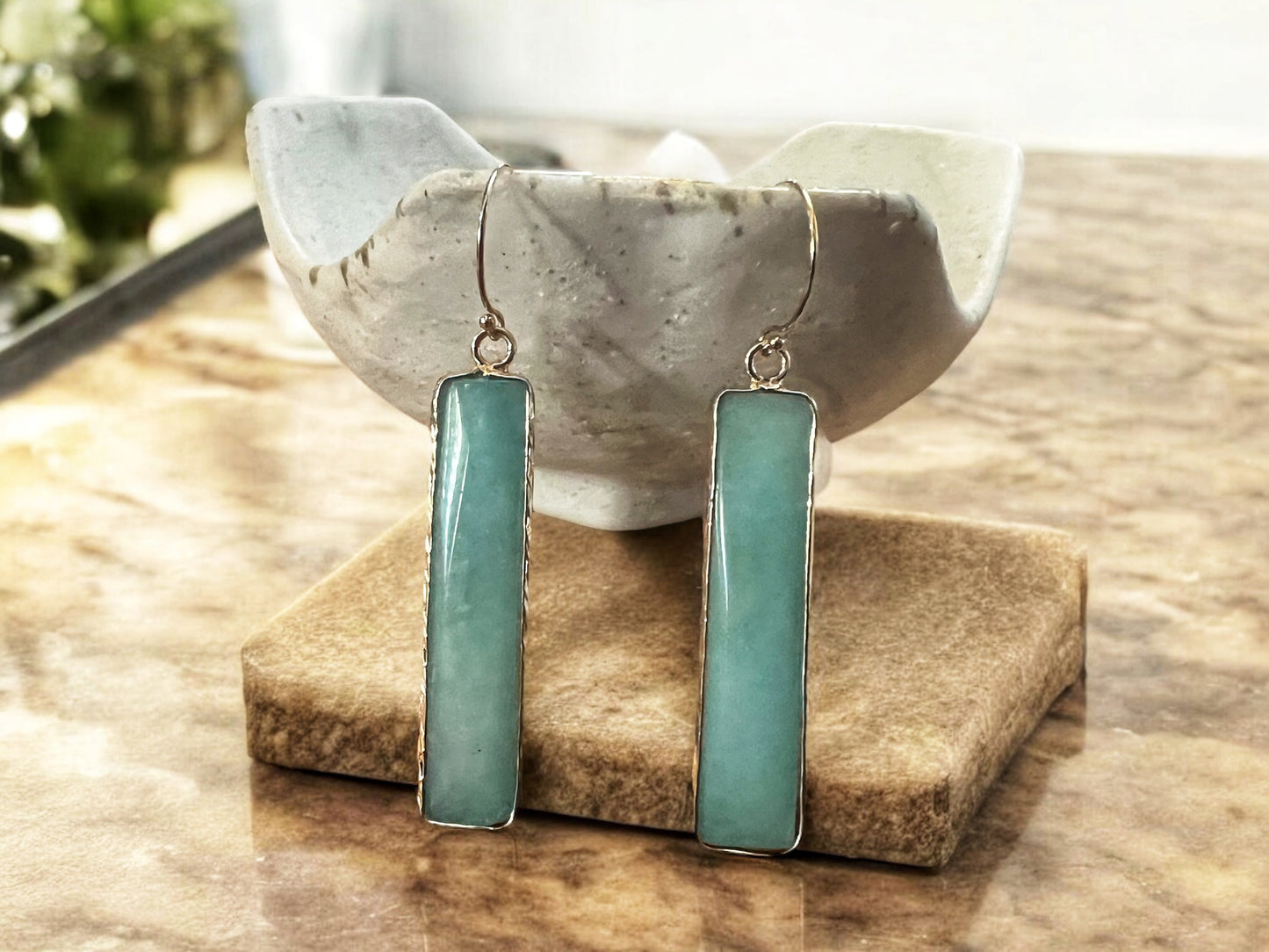 Amazonite Bar Earrings