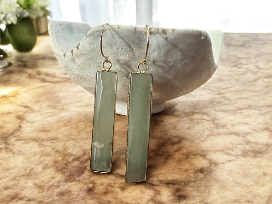 Aventurine Bar Earrings