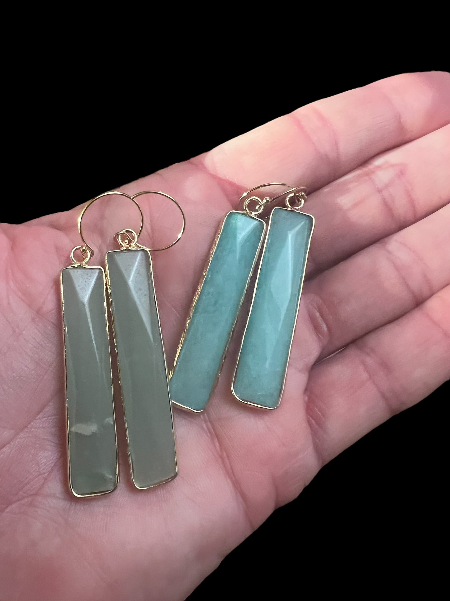 Amazonite Bar Earrings