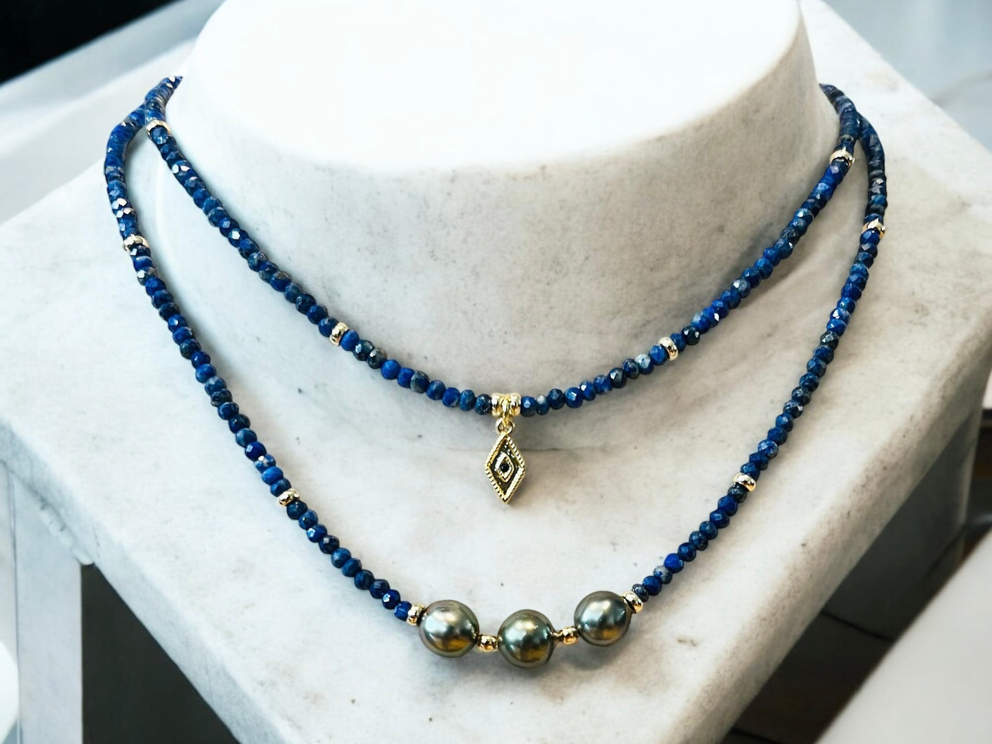 Evil Eye Lapis Lazuli Necklace
