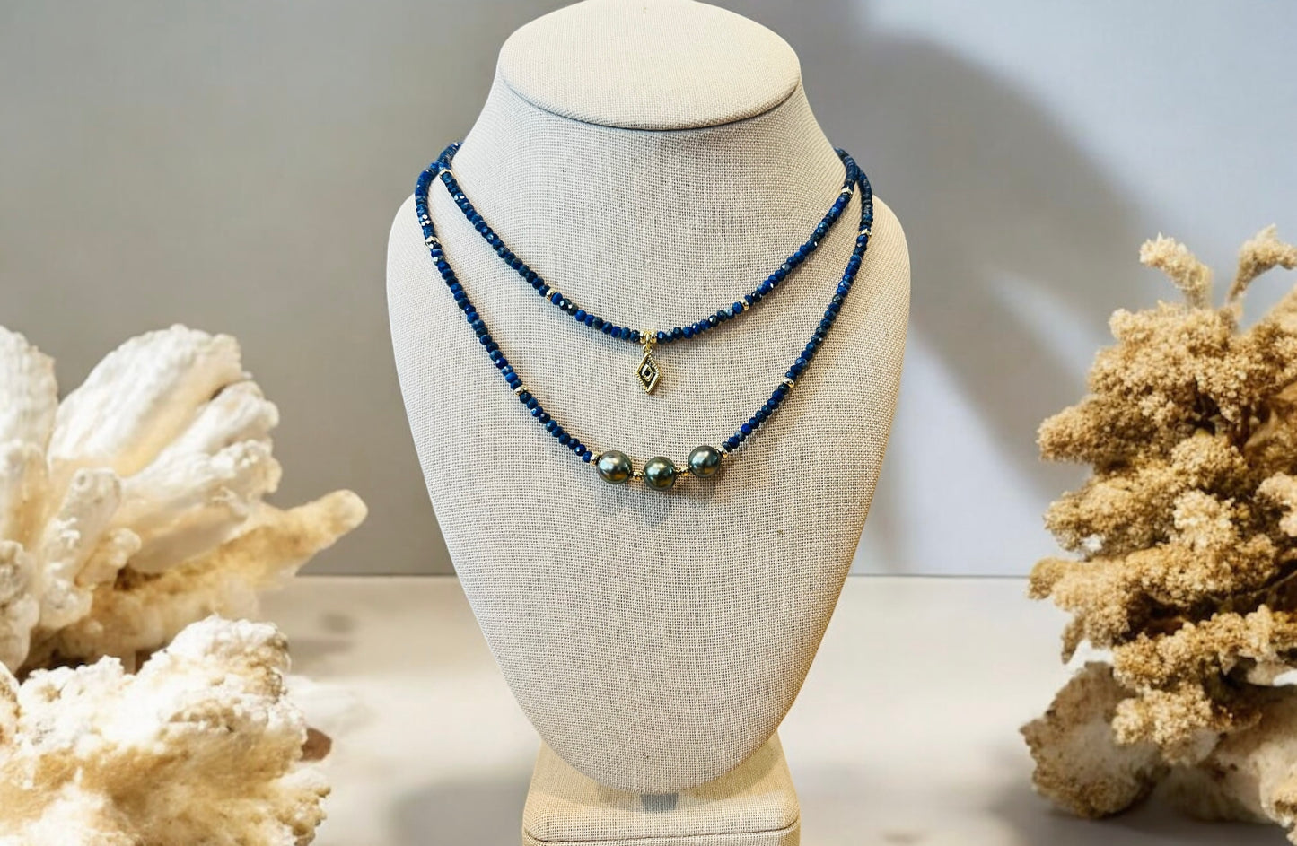 Lapis Lazuli Tahitian Princess Necklace