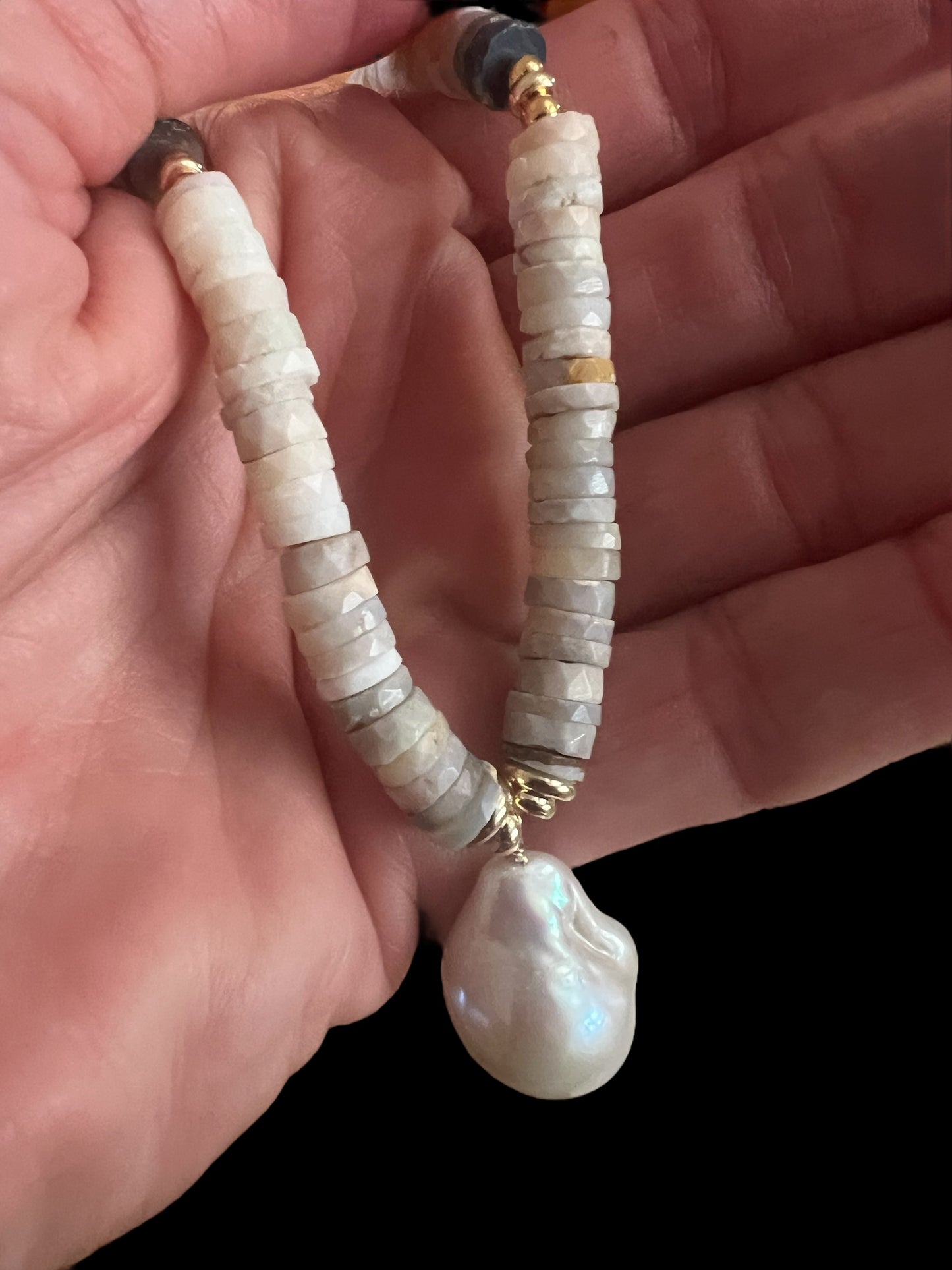 Australian Opal Fireball Pearl Necklace