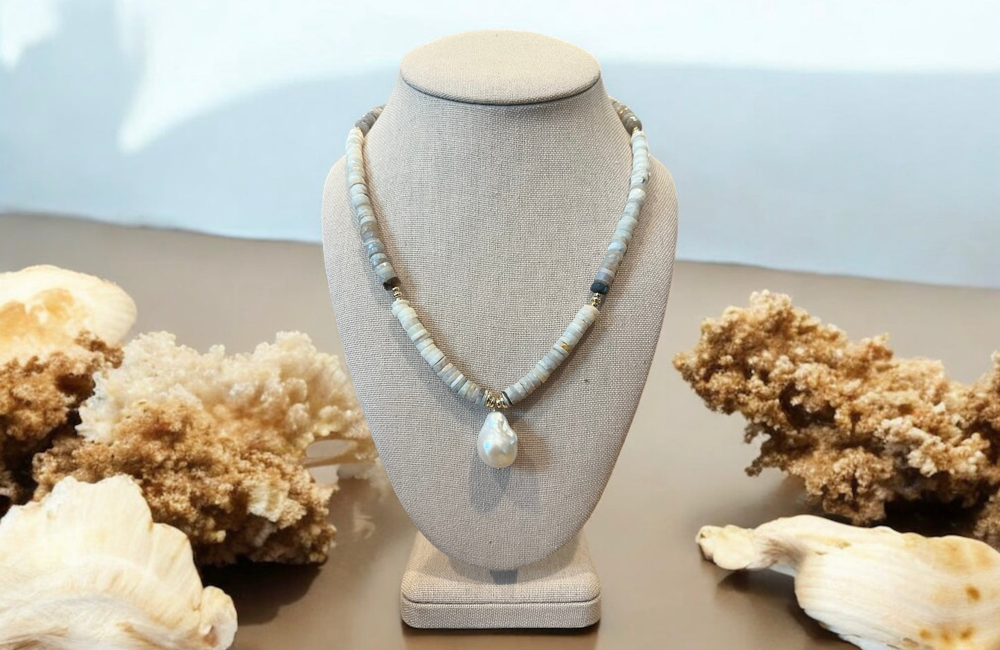 Australian Opal Fireball Pearl Necklace