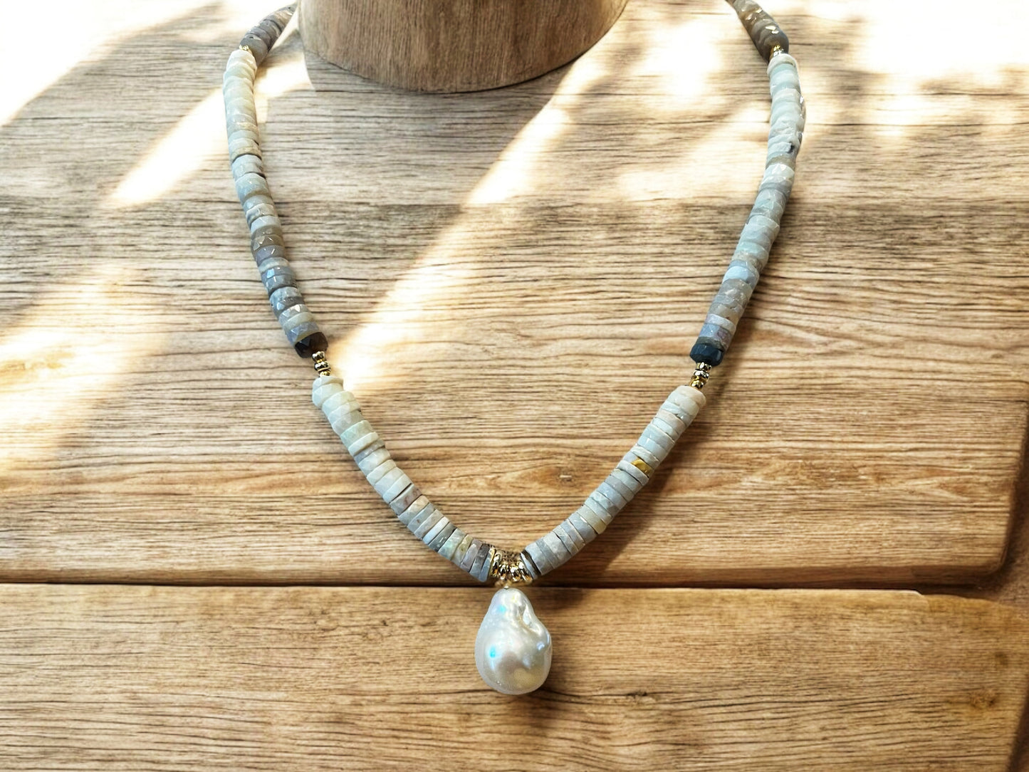 Australian Opal Fireball Pearl Necklace
