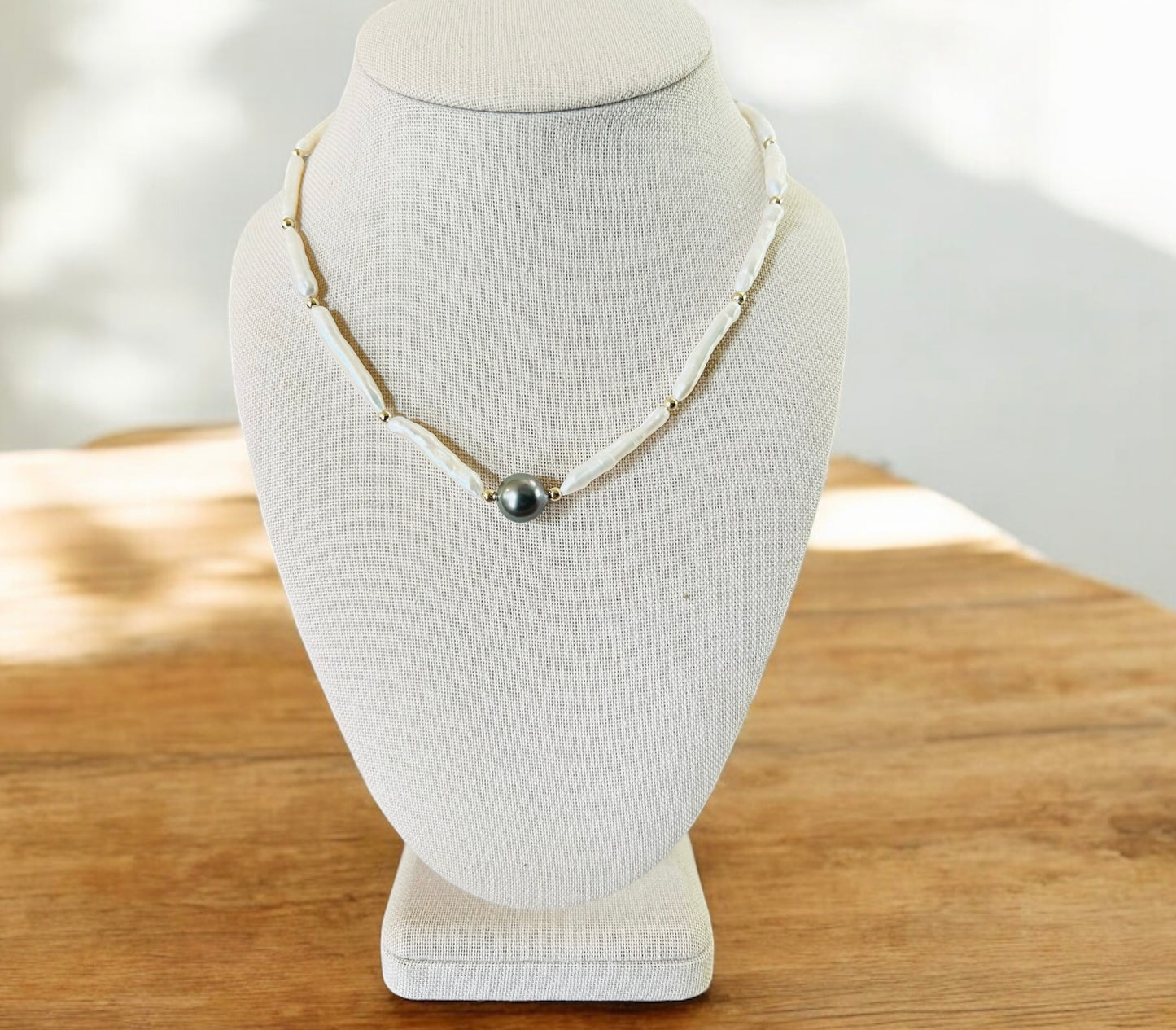 Tahitian & Freshwater Stick Pearl Necklace