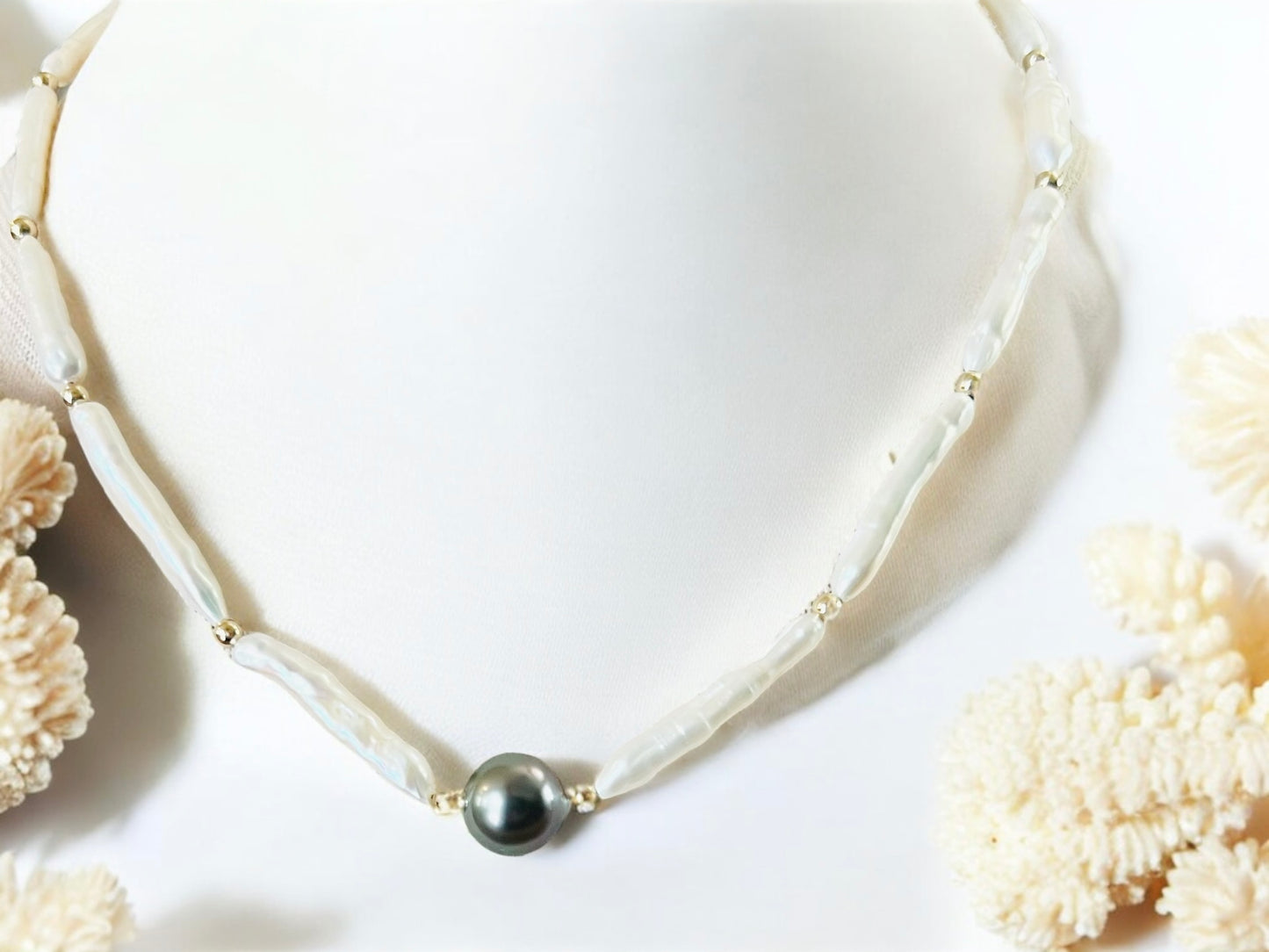 Tahitian & Freshwater Stick Pearl Necklace