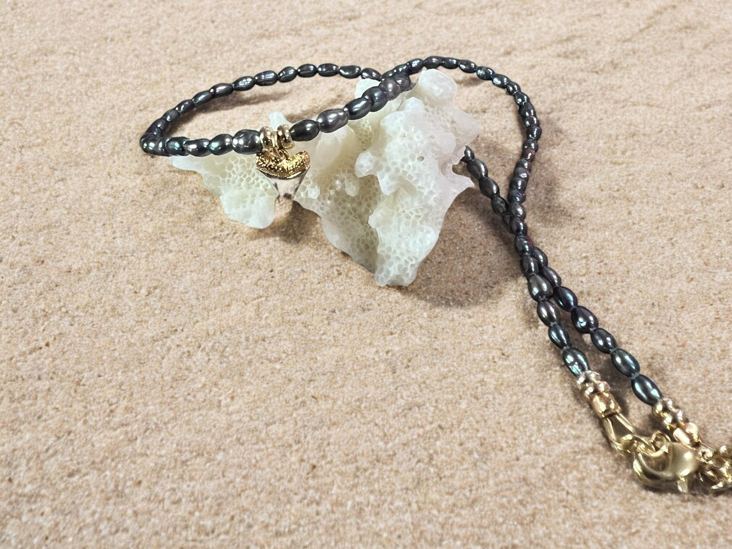 Peacock Pearl Shark Pendant Necklace
