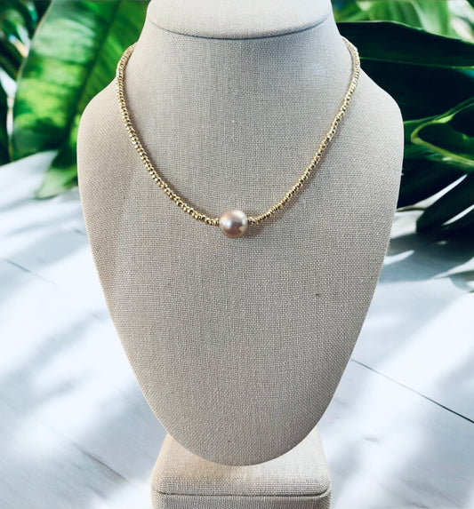 Edison Pearl Solitaire Necklace