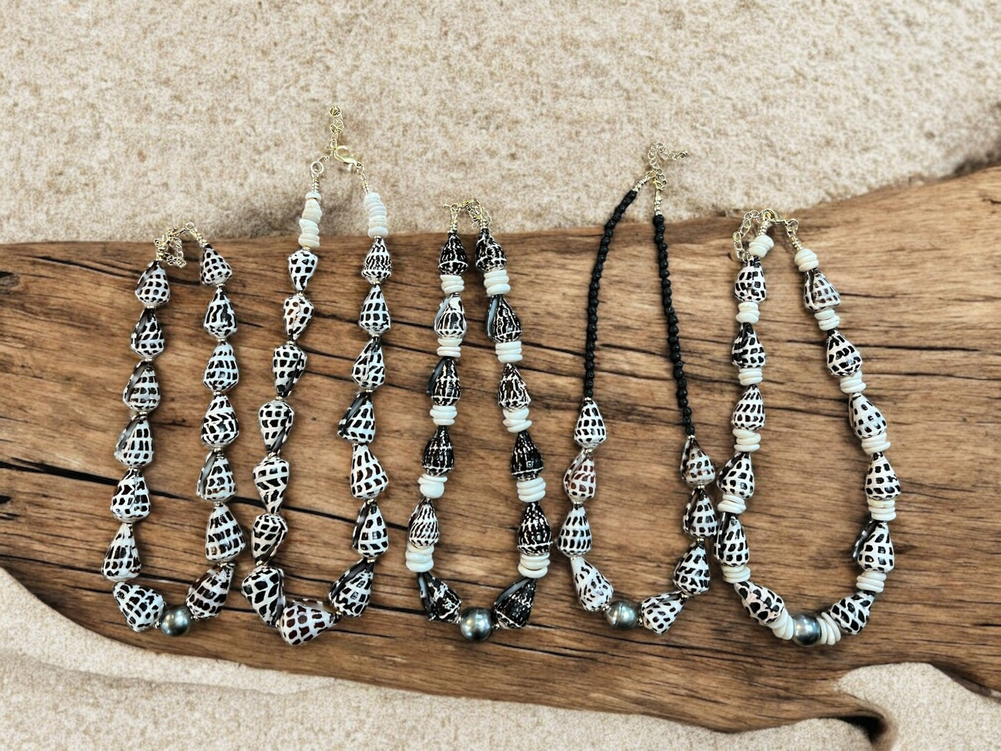 Hebrew Cone Shell & Puka Shell Necklace