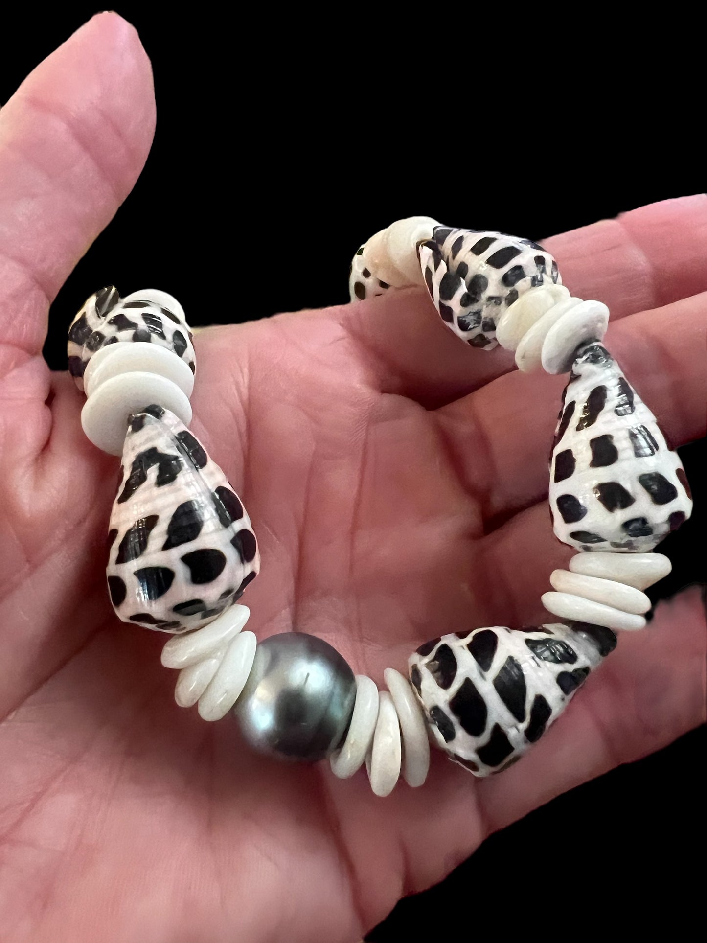 Tahitian Hebrew Cone & Puka Shell Necklace